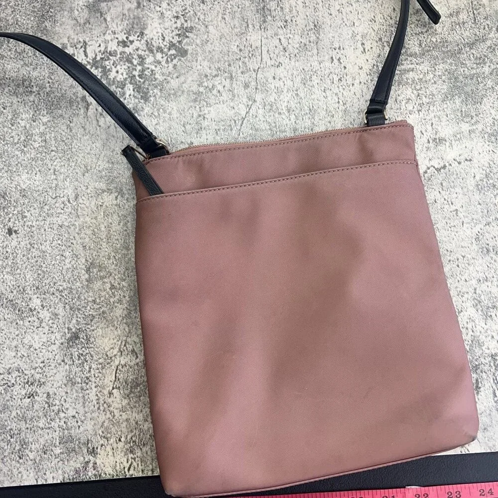 Kate Spade New York Dawn Flat Nylon and Leather Pink and Black Crossbody Bag - Picture 15 of 15